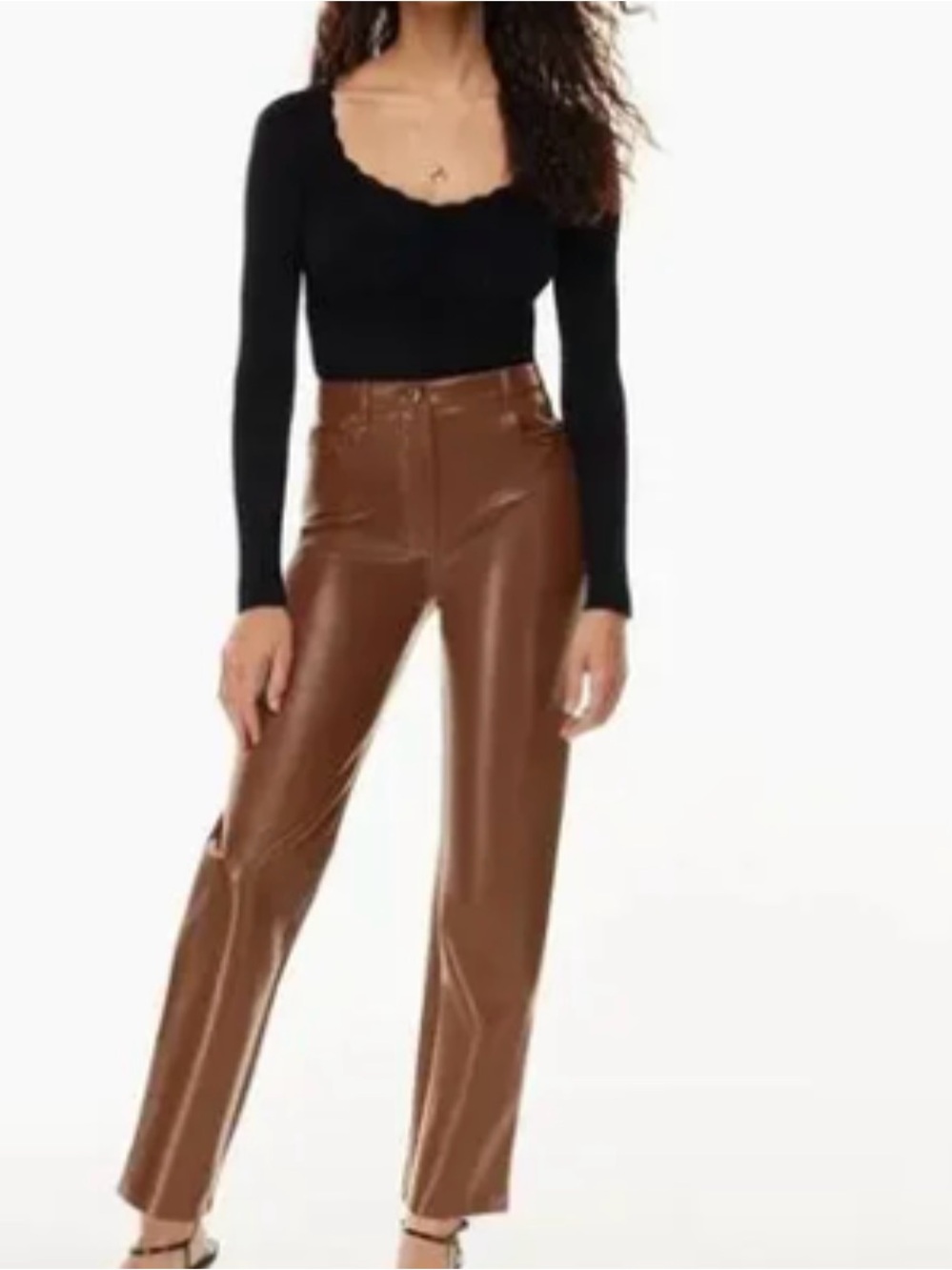 Wilfred Taupe Faux-Leather Pants